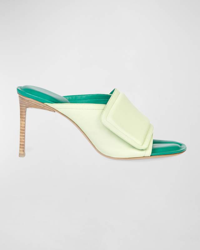 Les Mules Aqua Bicolor Lambskin Sandals